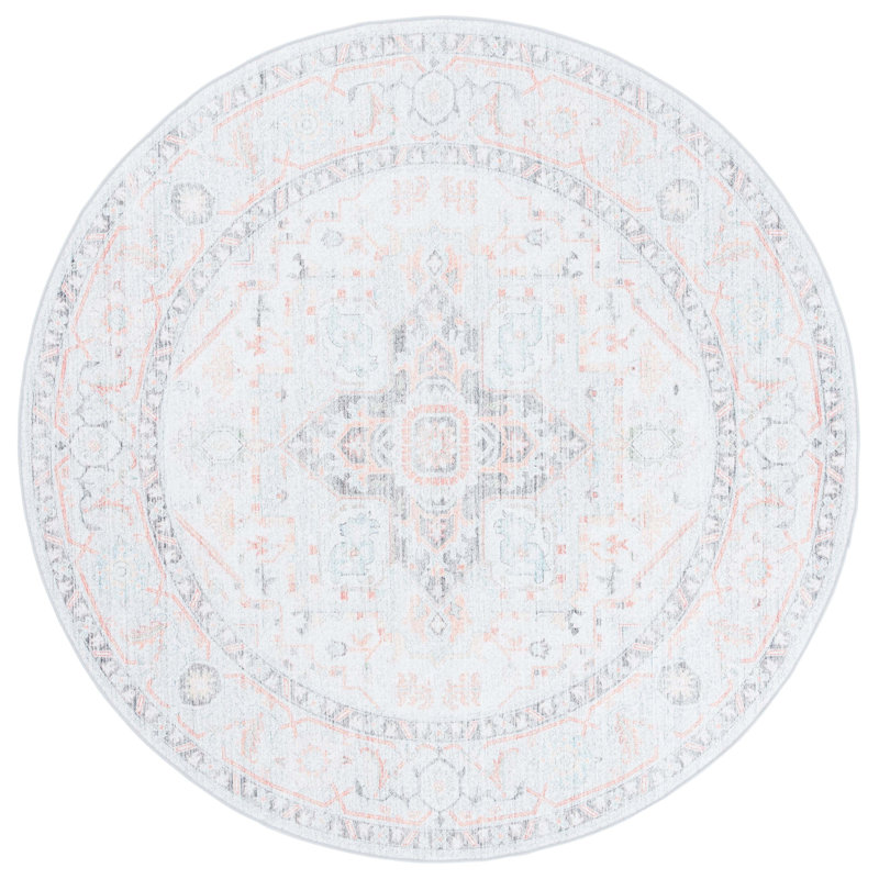 Rosezina Performance Machine Washable Oriental Rug, Round 6'
