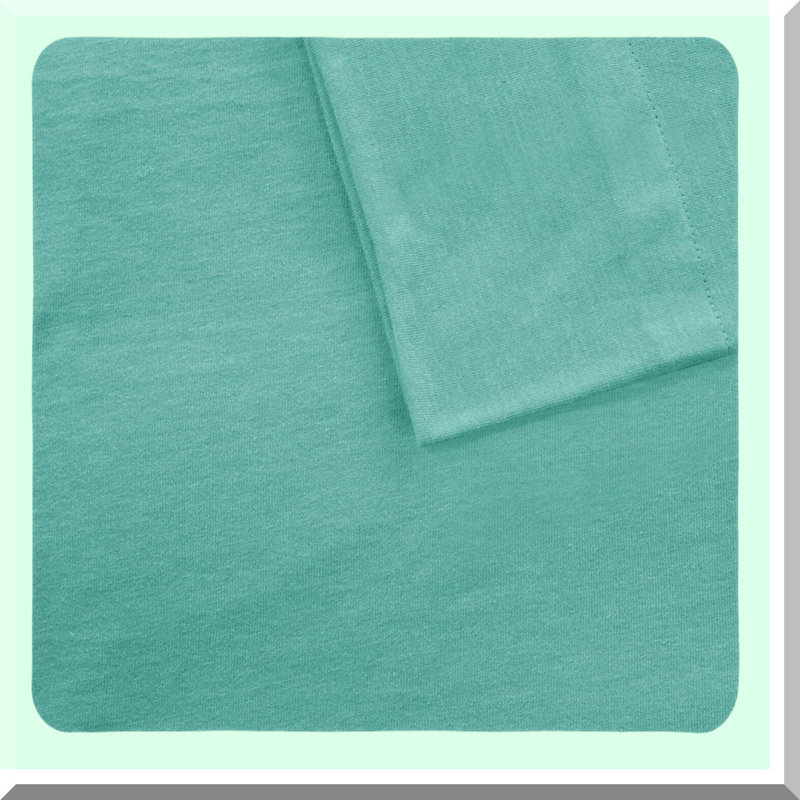 Aqua Dream Cotton Cozy Bedding Set - Soft Wrinkle Resistant Jersey Knit Sheets with Deep Pocket, All Season Queen Size 4 Piece Set, Matching Pillow Case
