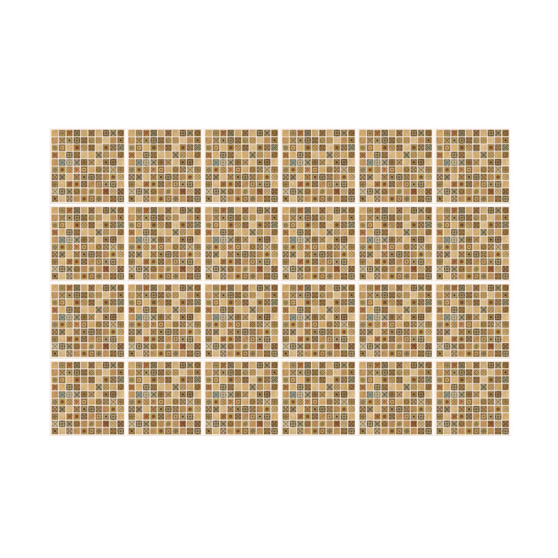 5.91'' W x 5.91'' L PVC Peel and Stick Field Tile, Antique Brown