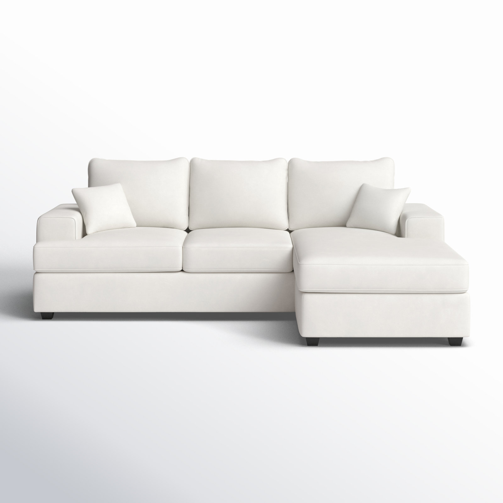 Alden Cotton Reversible Sectional, White Performance