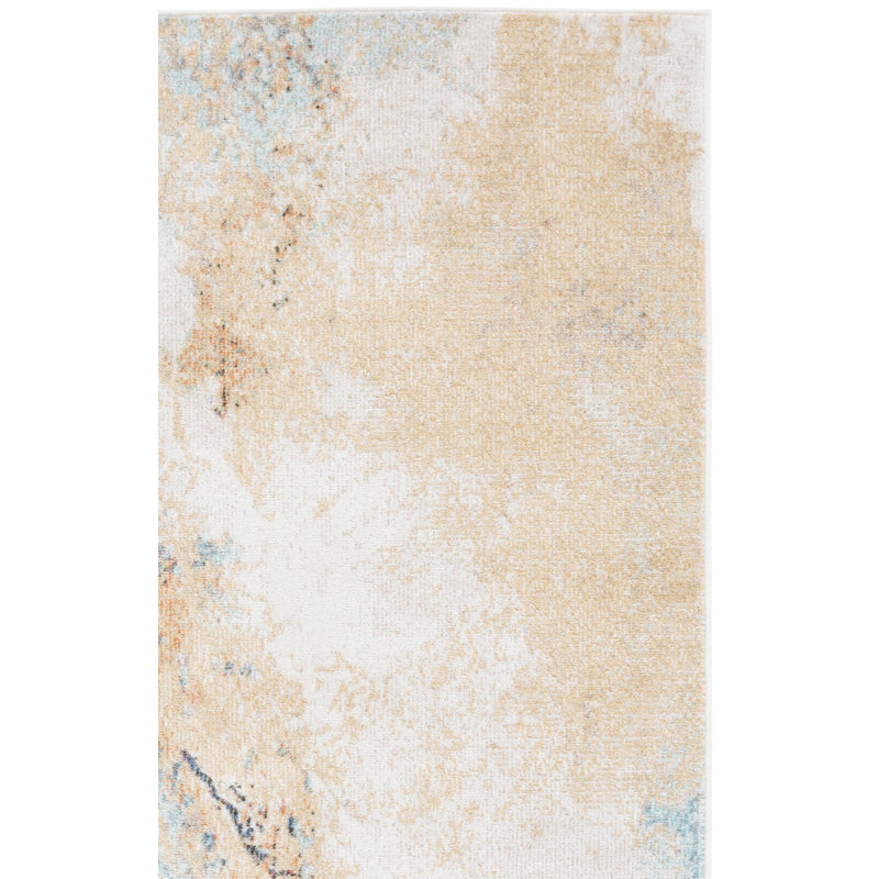 Tapis abstrait bleu / beige Styreman, Rectangle 9 pi x 12 pi