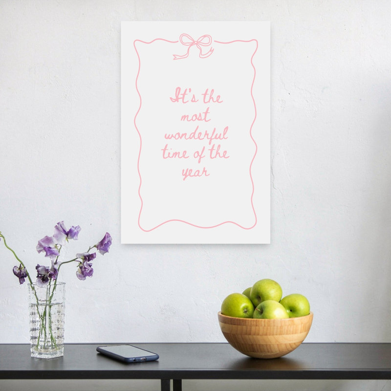 Most Wonderful Time Minimalist Abstract Winter Wall Art Print, 24" H x 16" W
