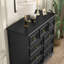 Armoire d'appoint en bois manufacturé noir massif-869615456
