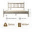 Base de lit grand format avec tête de lit et pied de lit Wichita, lit plateforme en bois massif, 12 lattes solides avec pieds en métal, antidérapant et silencieux, finition chêne gris patiné-120216590-120216593
