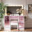 Makeup Vanity With Glass Top, 15 Hollywood Bulbs, 11 Drawers And Stool