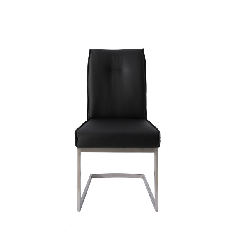 Chaise d'appoint rembourrée Kogan, Noir