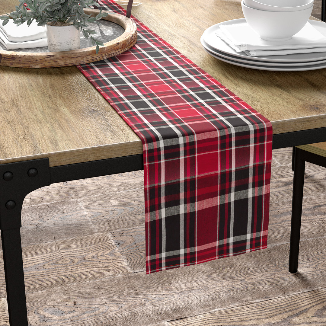Aafrin Classic Plaid Everyday Cotton Table Runner Gracie Oaks 