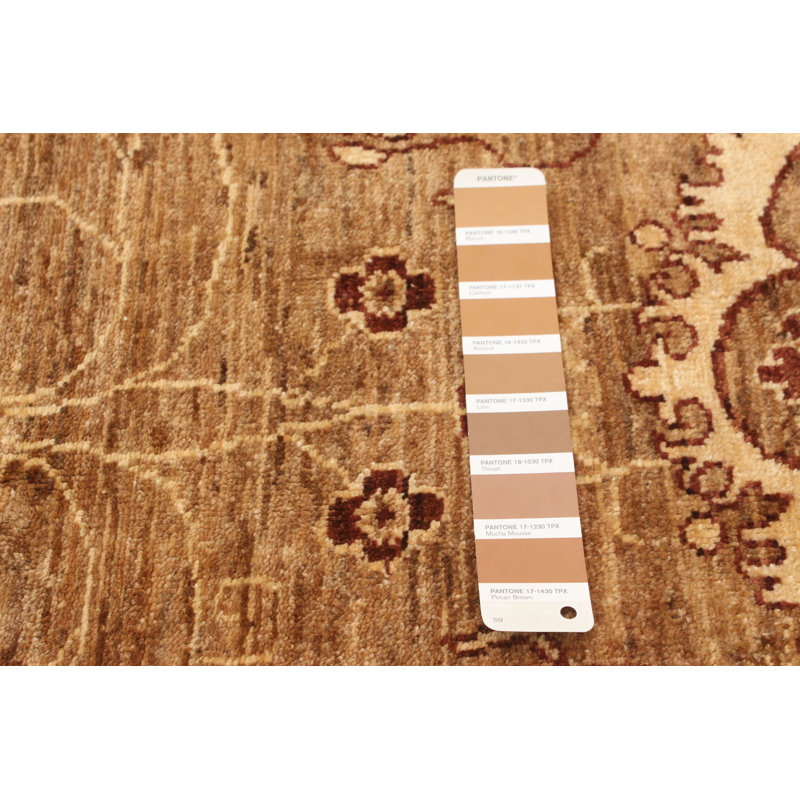 Tapis décoratif en laine de conception unique 6 pi 1 po x 8 pi 7 po noué à la main New Age