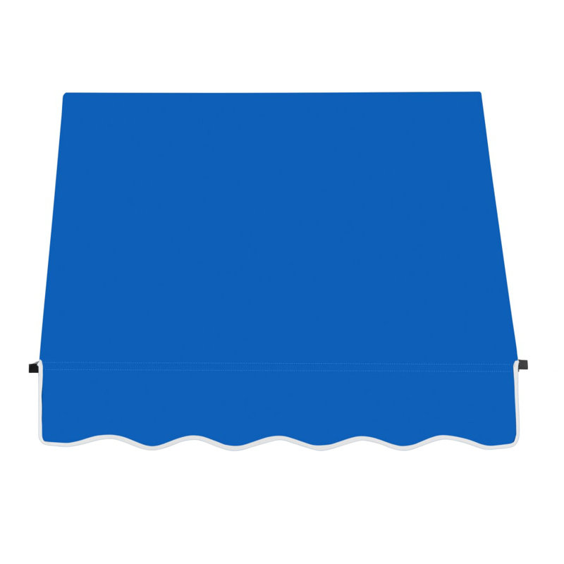 Awntech Santa Fe Acrylic Fabric Fixed Awning with Iron Rope Arms, Bright Blue, 44" H x 40.5" W x 24" D