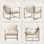 Chaise d'appoint rembourrée l 29 po avec structure en métal-60719352