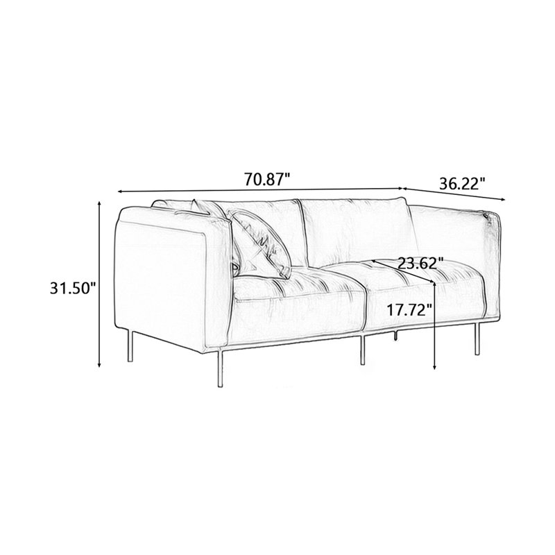 Coussin 100% polyester standard, H 31,5 po x l 70,87 po x P 36,22 po, Blanc