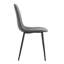Ensemble de 4 chaises de salle à manger modernes gris foncé, tissu en lin revêtu d'un dossier entièrement assemblé, siège confortable à haut rebond, convient à la cuisine, à la salle à manger et au café