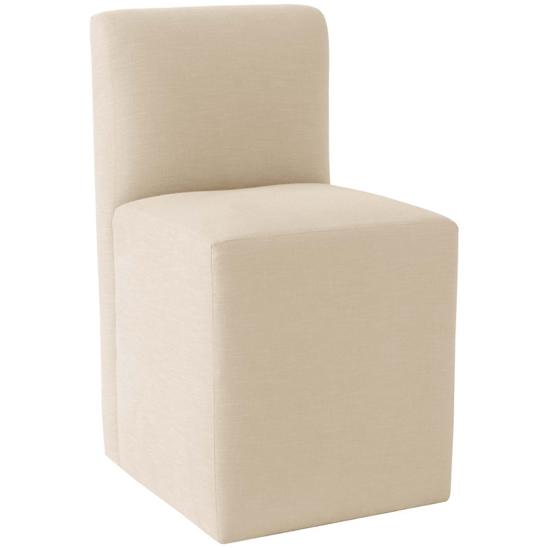 Chaise rembourrée Mendy, Lin classique