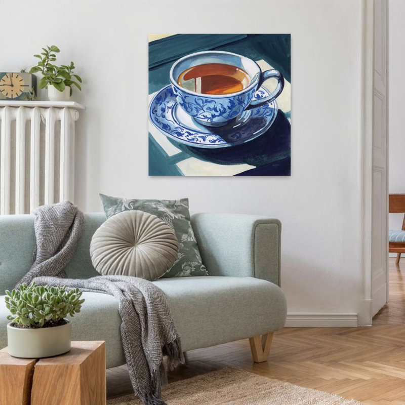 Chinoiserie Tea Time, art contemporain, H 32 po x l 32 po