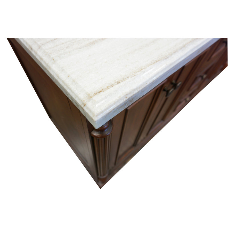 Ensemble de meuble-lavabo double 60 po Hargreaves, Marbre sable de plage