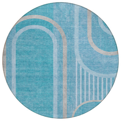 Kinslee Washable Geometric Indoor / Outdoor Rug