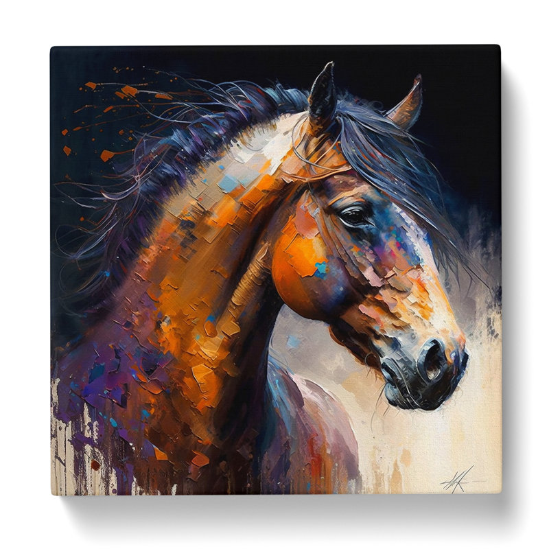 Horse Palette Knife Painting - Print