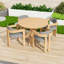 Ensemble de salle à manger 5 pièces pour l'extérieur en bois d'acacia avec table ronde et 4 chaises demi-tonneau-129200628-129200627