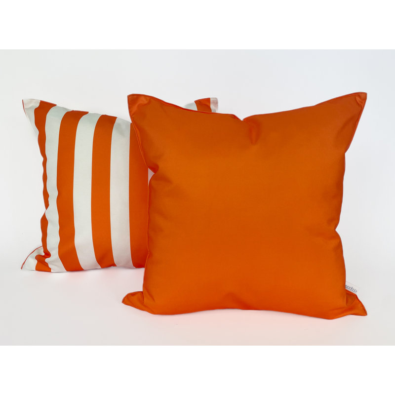 Solid Outdoor Accent Pillow Covers, Orange Tiger