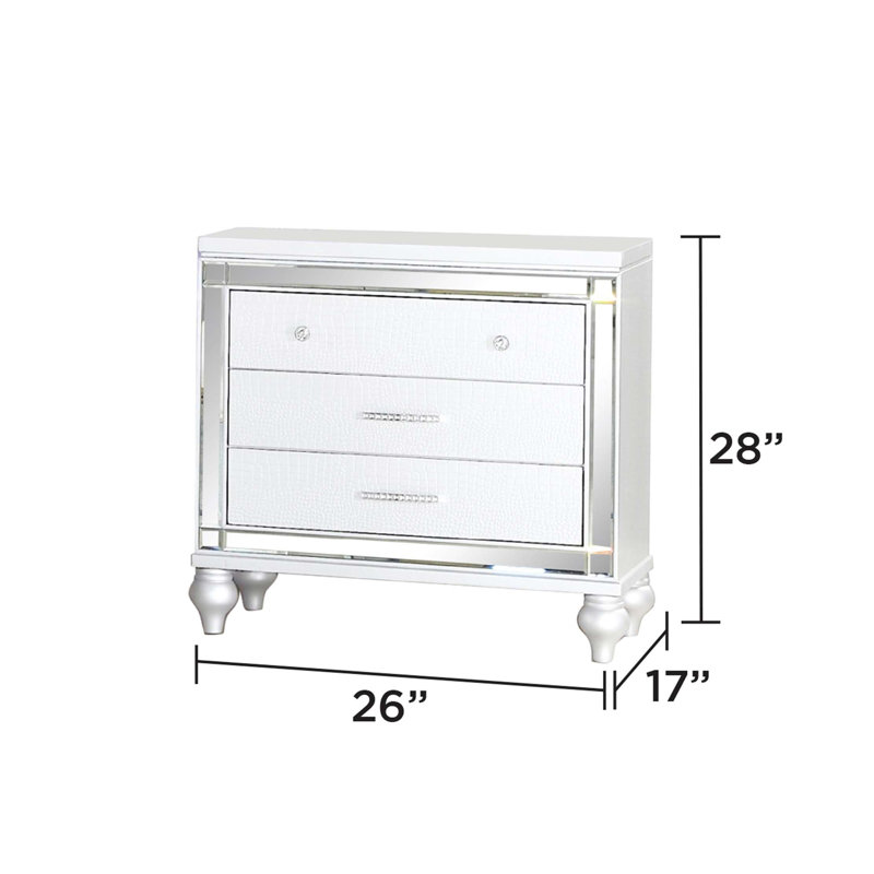 Table de chevet Sterling, Blanc