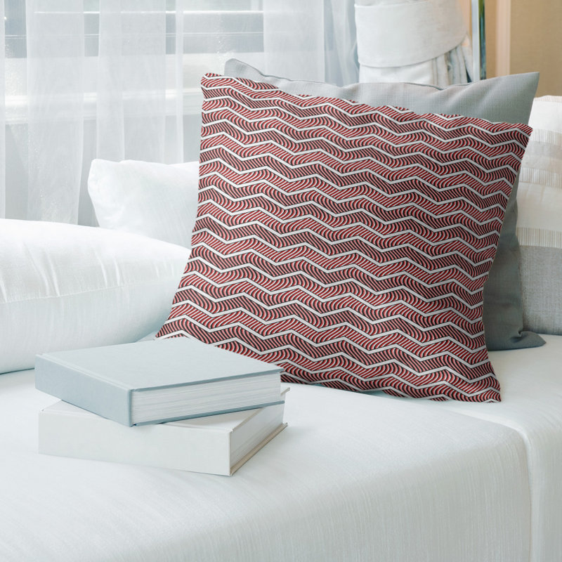 Coussin Rhonda, H 14 po x l 14 po, Duvet synthétique, Rouge