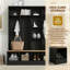 Portemanteau large avec banc de rangement, espace de rangement cubique et tablette, portemanteau multifonctionnel, convient à l'entrée, vestibule, noir-73945