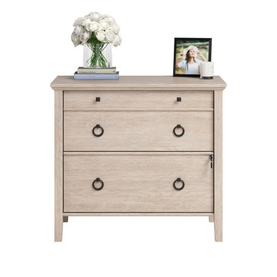Lateral File, Brown Finish, Sophisticated Design, Full - Extension Drawer Slides, Interlock, Key Locked Bottom Drawer, All Sides Finished, Oak Make, Speedy Setup File With A Aura For Home Or Office