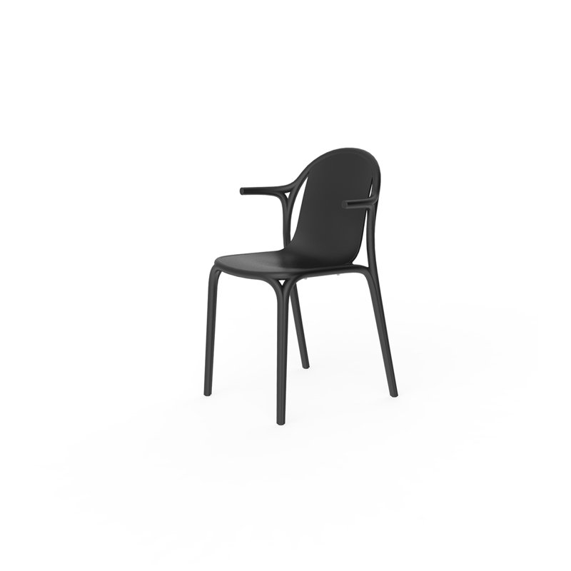 Fauteuil de patio empilable Brooklyn, Noir