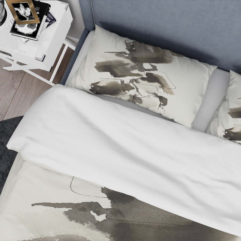 Geometric Glam Square I - Ensemble de housse de couette moderne et contemporain - Microfibre de polyester