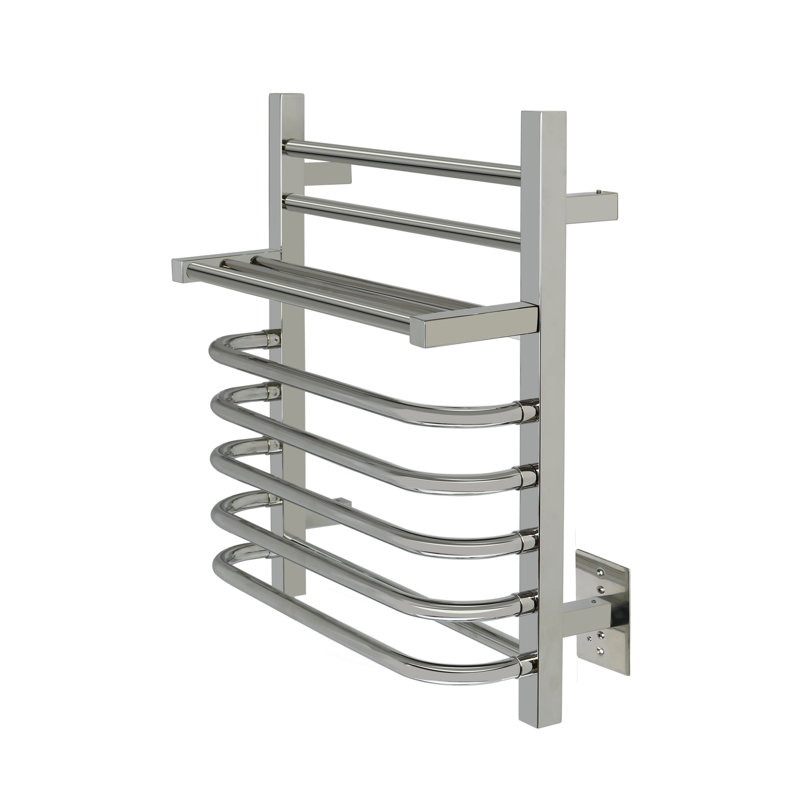 Maui Electrical Wall-mounted Towel Warmer, Polished, Hardwired, 7 Bars