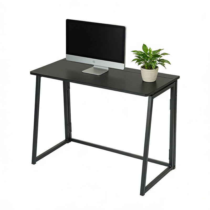 Metal Base Computer Desk, Black, Black