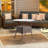 31.5" Brown Outdoor Wicker Round Dining Table – 4-person Capacity, All-weather Resistant With Glass Top For Backyard/deck/poolside