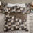 3 Piece Reversible Printed Quilt Set Black/Brown