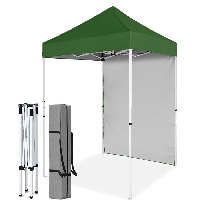 5 pi L 5 pi. D Tente escamotable en acier avec pare-soleil, Vert