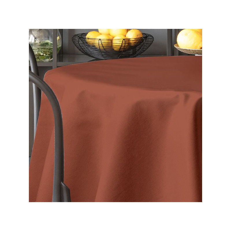 Faux Linen Solid Color Tablecloth, 203cm W x 396cm L, Brick