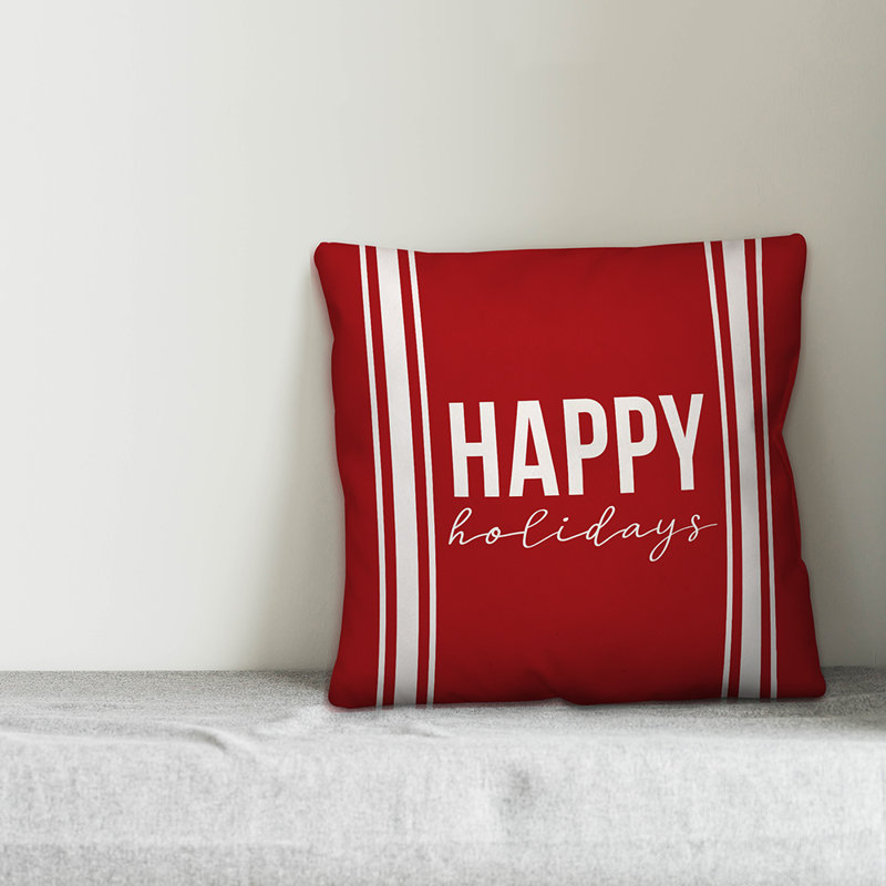  Coussin Happy Holiday, 20 po x 20 po, Intérieur
