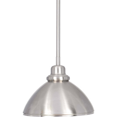 1-Light Indoor Brushed Nickel Mini Bowl Pendant