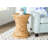 Handwoven Water Hyacinth Wicker Stool with Hourglass Shape-298779525