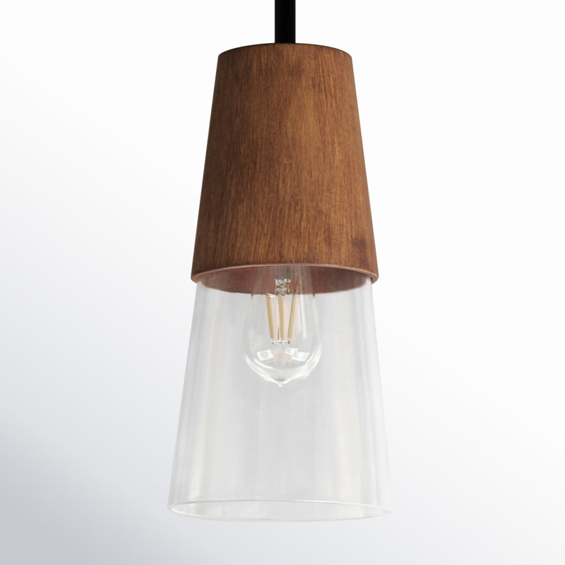 Luminaire suspendu simple à 1 lumière Remora, H 13 po x l 6,5 po x P 6,5 po
