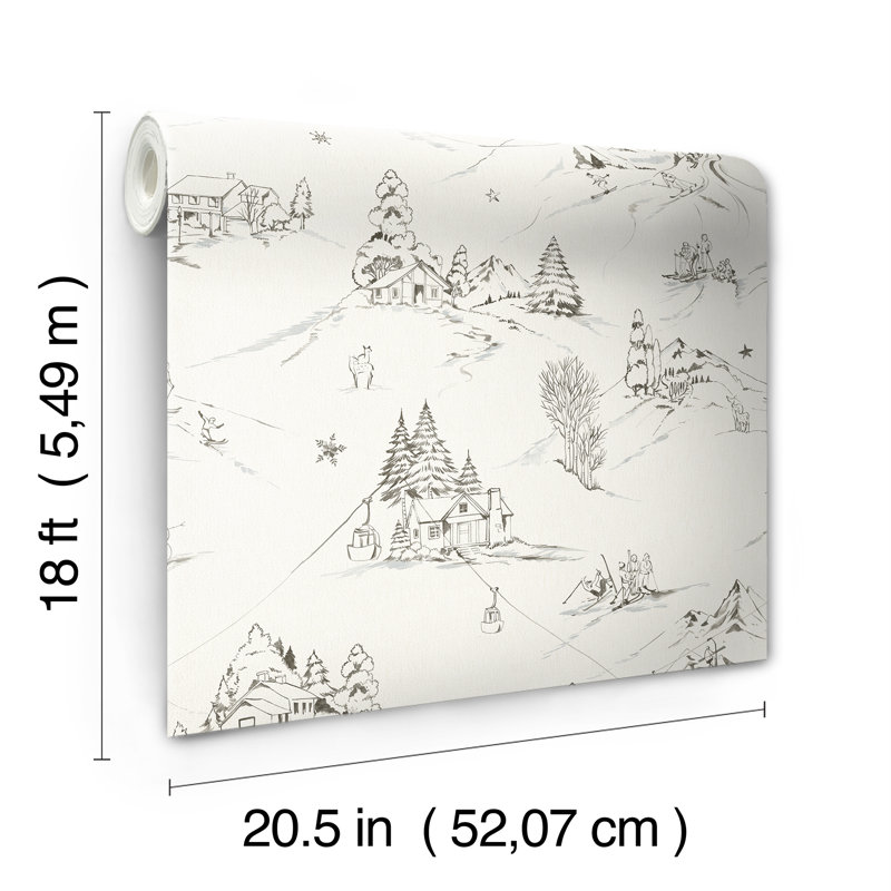 Papier peint adhésif couleur montagne Mountain, Gray