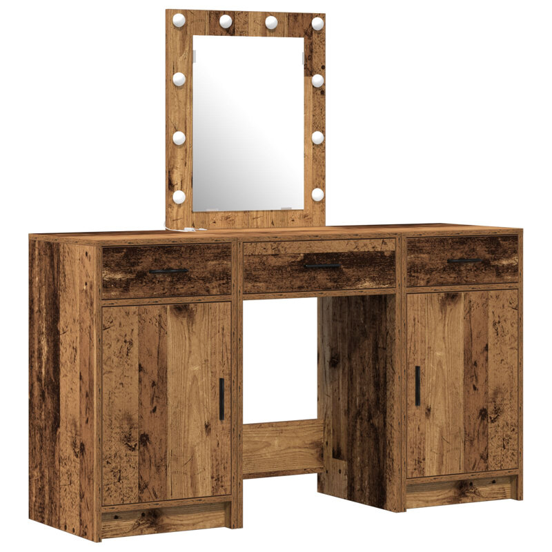 Dressing Table with Mirror, Old Wood