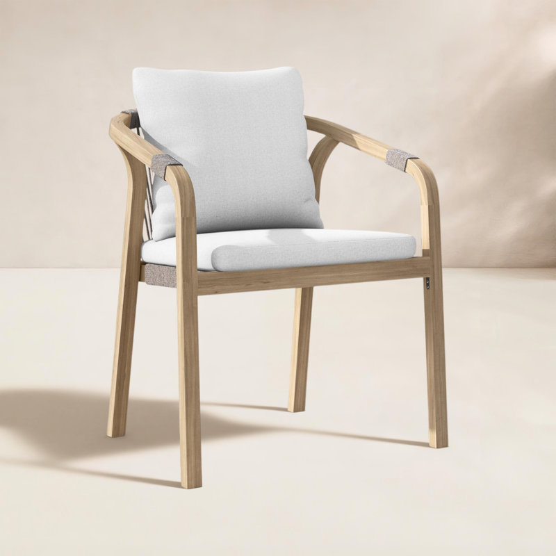 Fauteuil de patio avec coussin Joly Wheeler, Beige