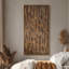 Art mural encadré sur toile - tons de terre industriels abstraits avec motif vertical délavé - 16 po x 16 po, 24 po x 24 po-595320852-595320849