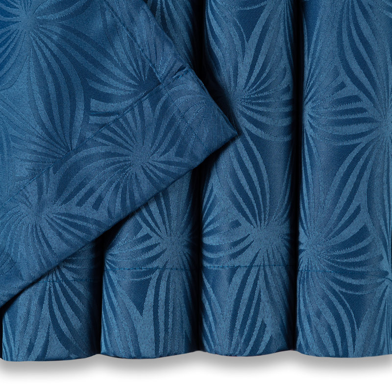 Solid Room Darkening Rod Pocket Single Curtain Panels, 52" W x 84" L, Blue