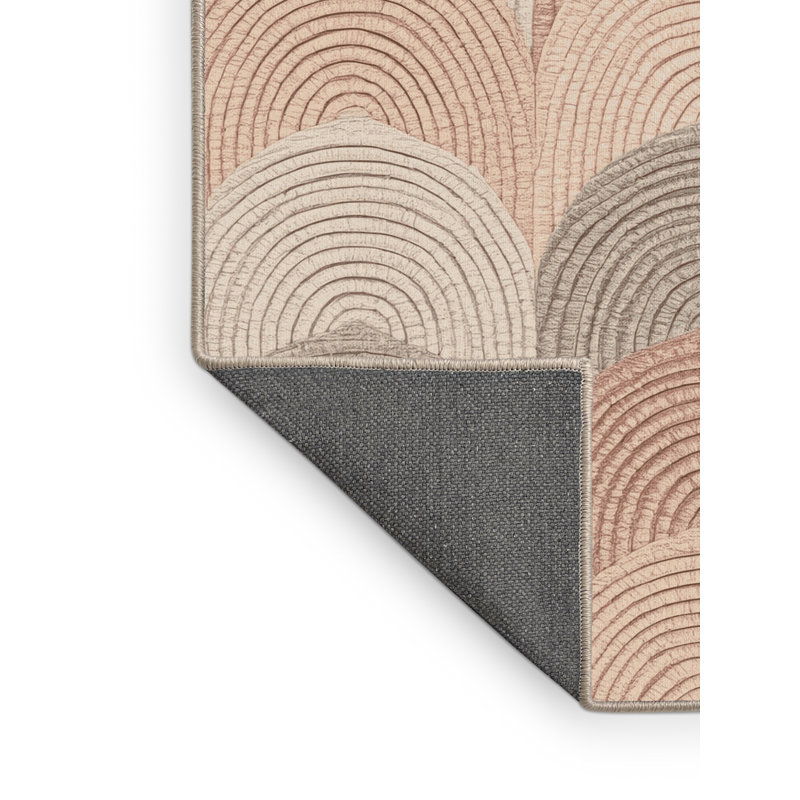 Soft Plush Fergus Easter Modern & Contemporary Abstract Area Rug in Beige – Beige Binding, 5x8