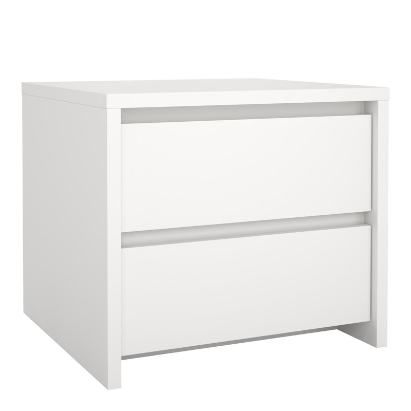 Borislava 51.6cm W Plywood / Laminate Board Bedside Table, White