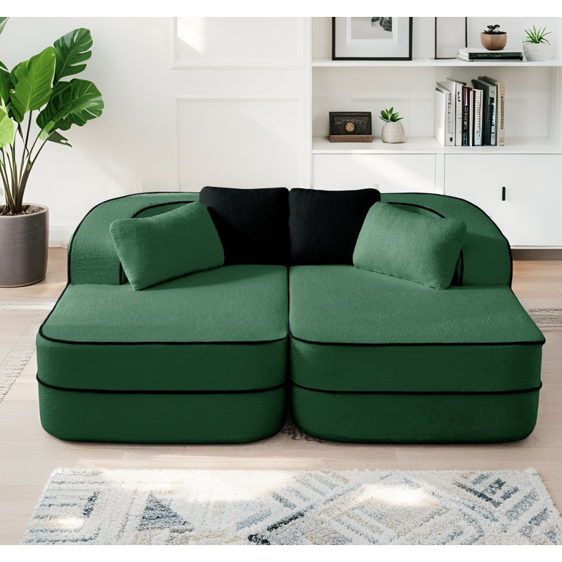 Canapé modulaire 77,2 po Teddy, Vert