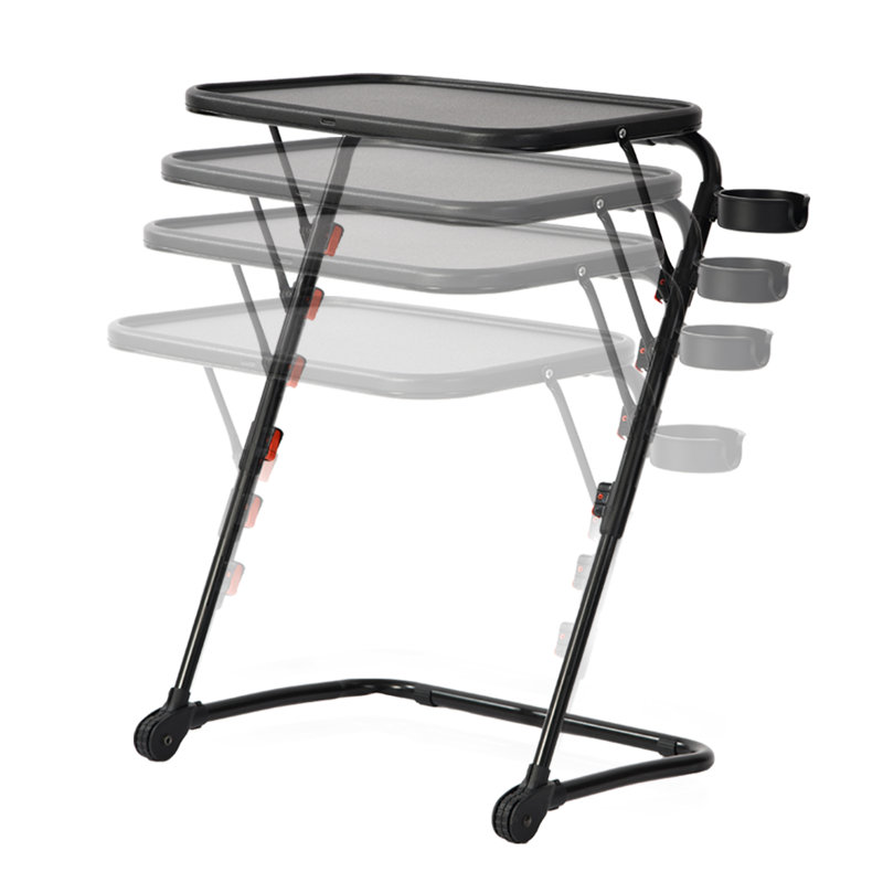 Height & Tilt Adjustable Sofa Console Table Multi-functional Foldable Waterproof Side Table with Cup Holder for Living Room