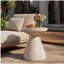 Table d'appoint d'extérieur / d'intérieur en béton léger, finition travertin