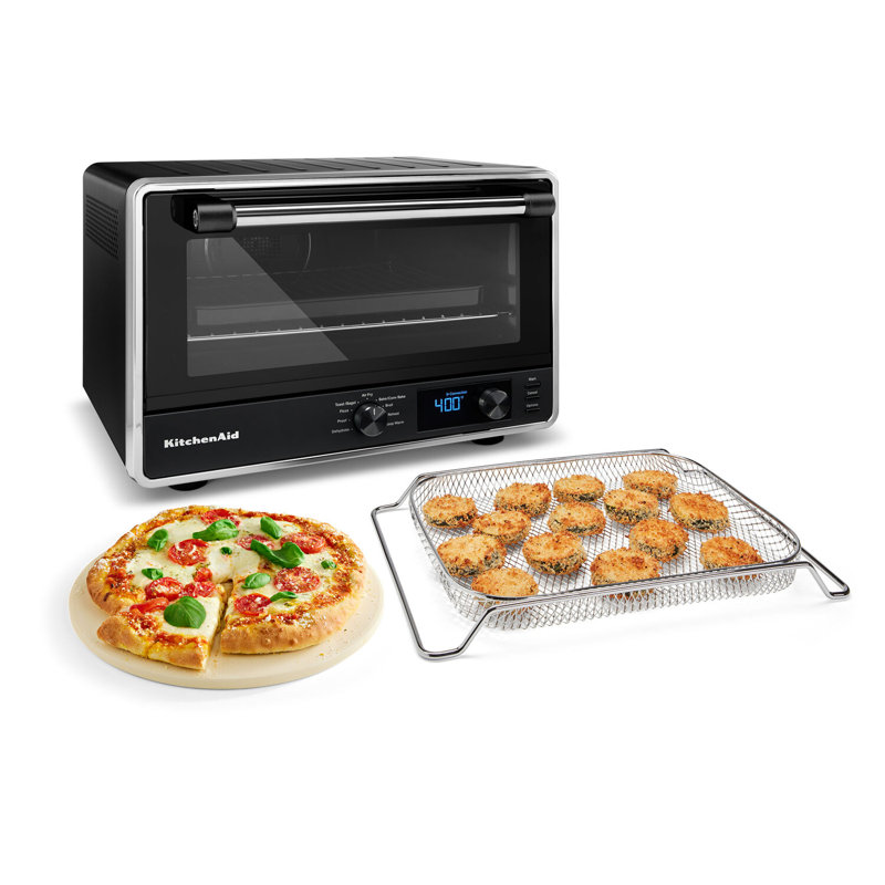 Four de comptoir numérique KitchenAid avec friteuse à air, pizza et 10 modes de cuisson en noir mat, Noir mat